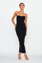 Future Awaits Lace-Up Back Maxi Dress Black
