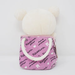 2012 Korilakkuma in Pink Zipper Tote Plush - Rilakkuma Store Tokyo Station 3rd Anniversary - San-X
