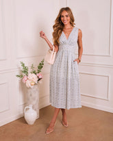 Gilded Garden Floral Loop Trim Maxi Dress