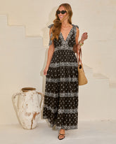 Manda Fit And Flare Paisley Maxi Dress