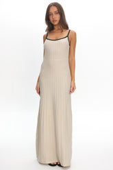Interstellar Contrast Knit Maxi Dress Oat
