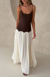 Be My Date Maxi Dress Chocolate/Cream