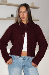 Chill Luxe Knit Cardigan Merlot