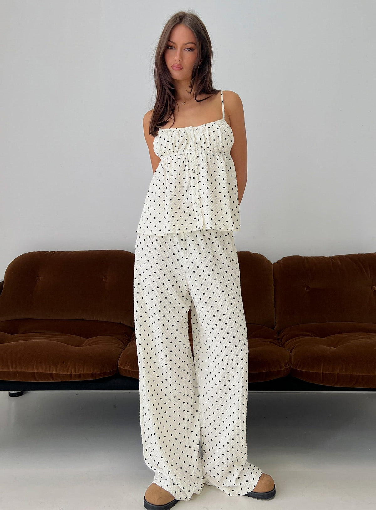 Cassini Set White Polka