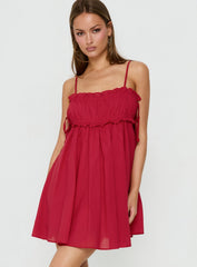 Beya Ruched Bust Mini Dress Red