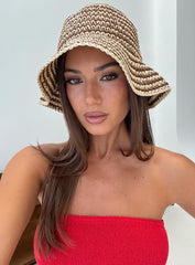 Celestea Woven Bucket Hat Tan / Brown